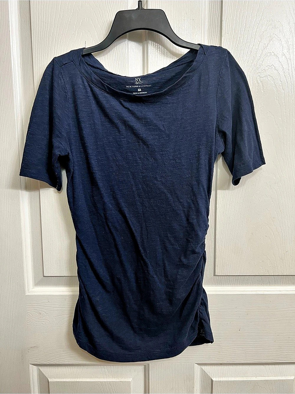 NY&C Short Sleeve Top in Blue Size Small